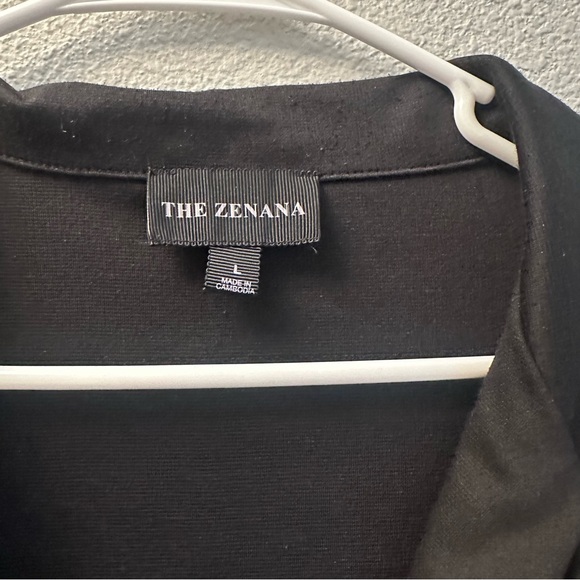 Zenana Knit Blazer Women's Lg Black Lightweight Stretchy Career Academia Office - Picture 3 of 4